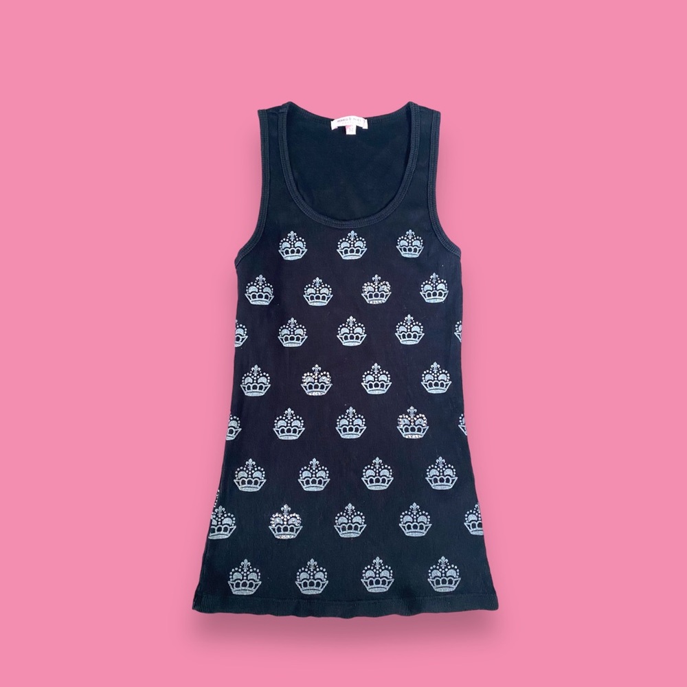 ✮ y2k rhinestone crown tank top ✮